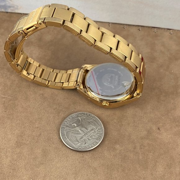 Pulsar Gold Tone Watch Luminous Hands Date - Picture 4 of 7